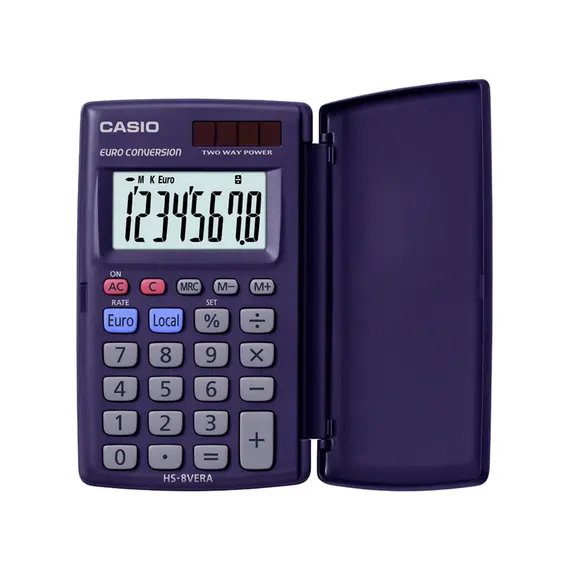 Calculadora de Bolso Casio HS8VERA 8 Dígitos Azul | Loja BluePixel