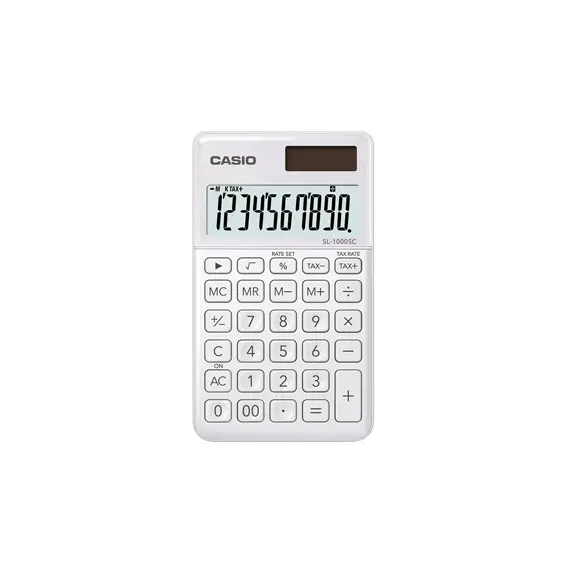 Calculadora de Bolso Casio SL1000SCWE Branco 10 Dígitos | Loja BluePixel