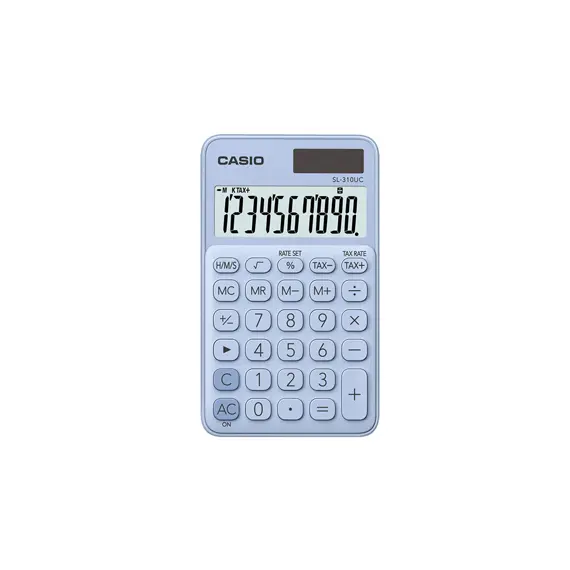 Calculadora de Bolso Casio SL310UCLB Azul Claro - 10 Dígitos | Loja BluePixel