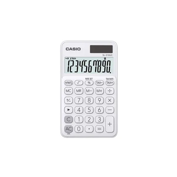 Calculadora de Bolso Casio SL310UCWE Branca 10 Dígitos | Loja BluePixel
