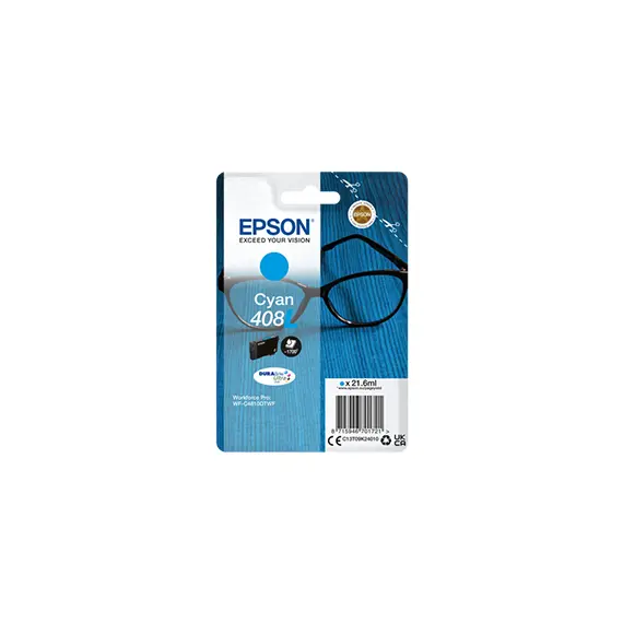 Tinteiro Epson 408L Azul C13T09K24010 - Capacidade 21.6ml para até 1700 páginas | BluePixel.pt