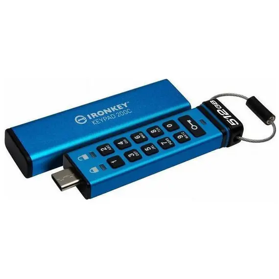 KINGSTON 512GB IronKey Keypad 200 FIPS 140-3 Lvl 3 Pending AES-256 Encrypted