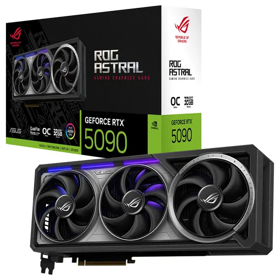 ASUS ROG Astral GeForce RTX 5090 32GB GDDR7 OC Edition Gaming Graphics Card PCIe 5.0 HDMI 2.1 DisplayPort 2.1