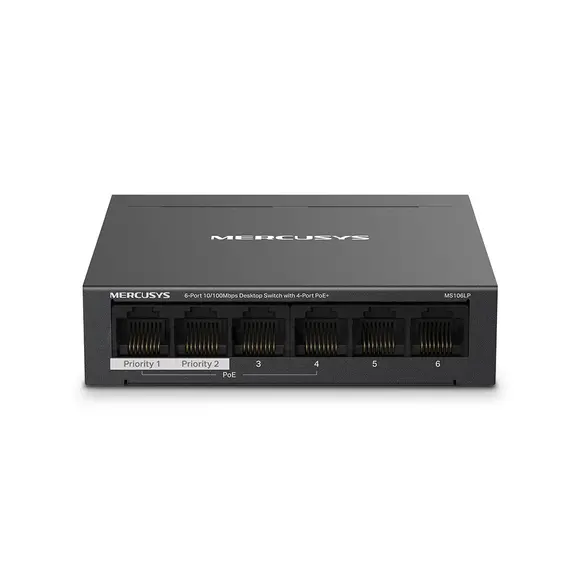 TP-LINK MERCUSYS 6-Port 10/100 Mbps Desktop Switch with 4-Port PoE+