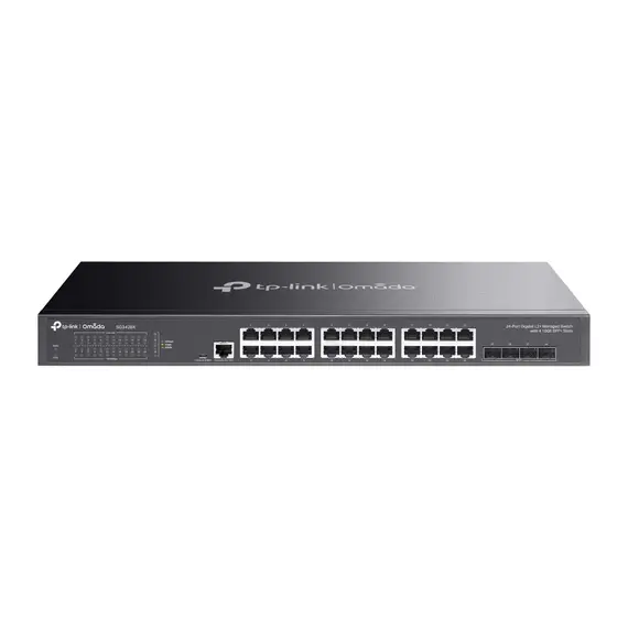TP-LINK SG3428XMPP Omada 24-Port Gigabit 4-Port 10GE SFP+ L2+ Managed Switch 16x PoE+ 8x PoE++