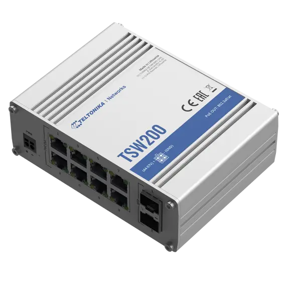 TELTONIKA NETWORKS TSW200 Industrial PoE+ Ethernet Switch
