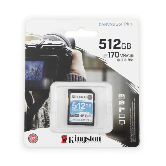 KINGSTON 512GB SDXC Canvas Go Plus Gen4 200MB/s C10 UHS-I U3 V30