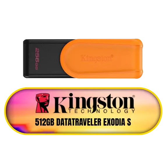KINGSTON 512GB Portable USB 3.2 Gen 1 DataTraveler Exodia S Black/Yellow