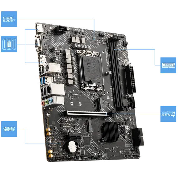 MSI PRO H610M-G SKT 1700 2xDDR5 VGA/HDMI/DP mATX MB