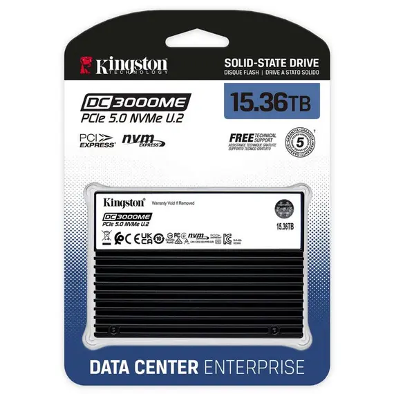 KINGSTON 15.36TB DC3000ME U.2 PCIe 5.0 NVMe TCG Opal Enterprise SSD