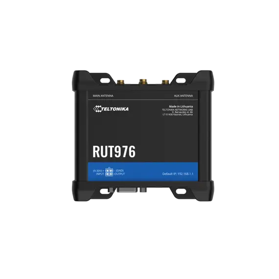 TELTONIKA NETWORKS RUT976 DUAL SIM eSIM Redcap 5G/4G/LTE RS232 RS485 I/O WiFi GNSS Router