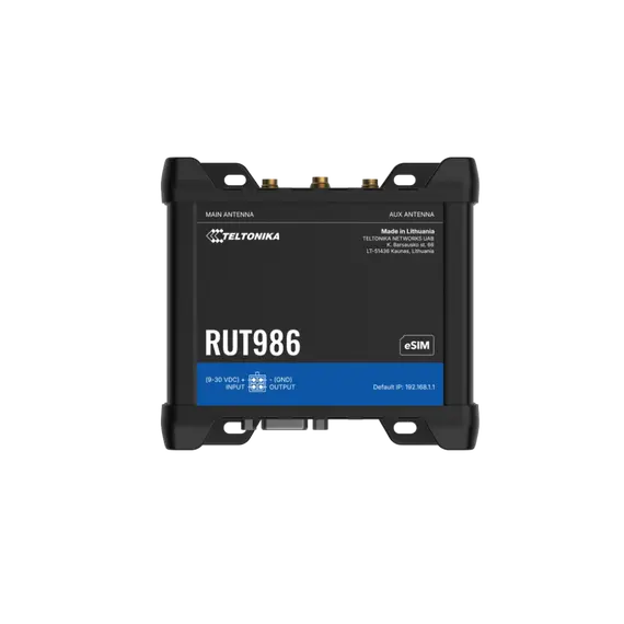 TELTONIKA NETWORKS RUT986 DUAL SIM eSIM 4G/LTE/GNSS RS232/RS485 ETH GLOBAL WiFi Router