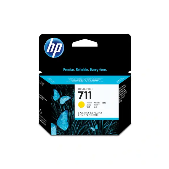 Pack Tinteiros HP 711 Amarelo CZ136A 29ml - Pack de 3 unidades | bluepixel.pt