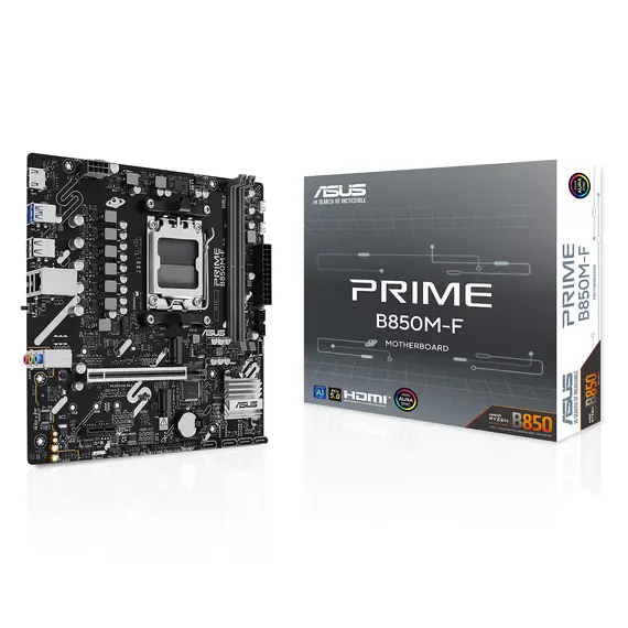 ASUS AMD PRIME B850M-F micro-ATX motherboard DDR5 PCIe 5.0 1xHDMI 2xM.2 4xSATA