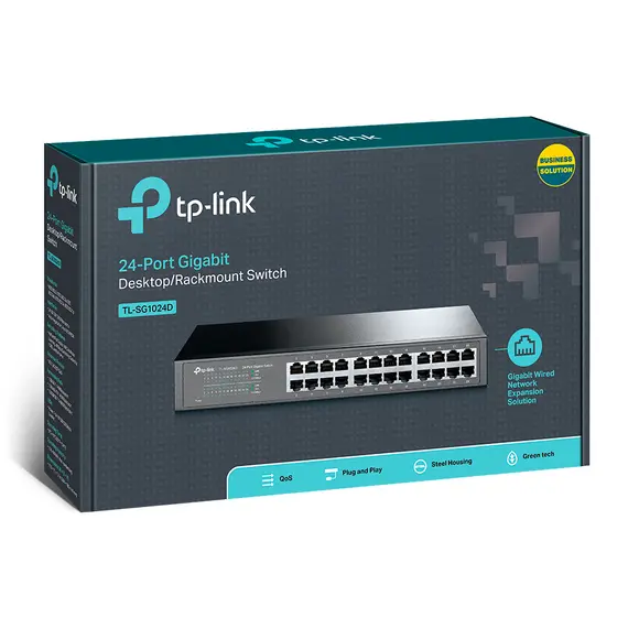 TP-LINK 24-Port 10/100Mbps + 2-Port Gigabit Rackmount Switch with 24-Port PoE+