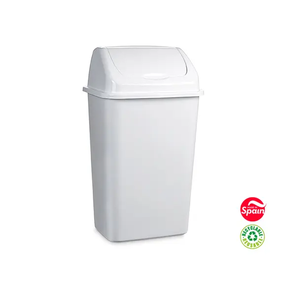 Contentor 09L Plástico Tampa Basculante Branco