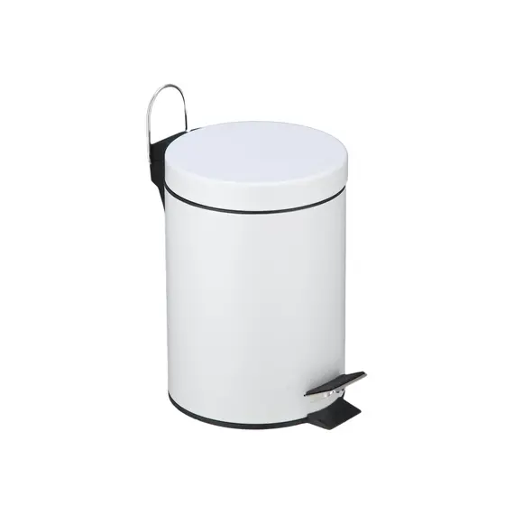 Contentor 05L Inox Revestido Branco com Pedal