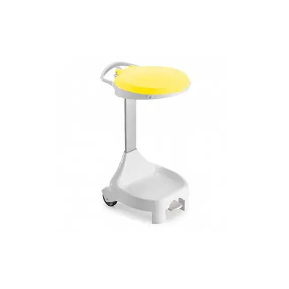 Contentor 120L Smile W-70 c/Pedal e Rodas Branco/Amarelo