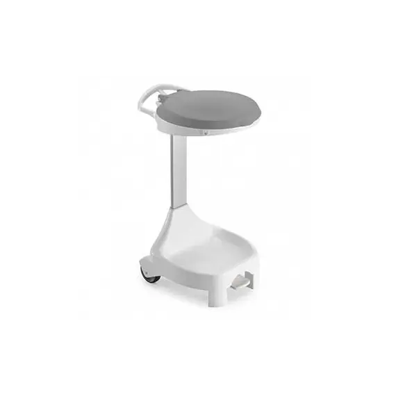 Contentor 120L Smile W-70 c/Pedal e Rodas Branco/Cinza