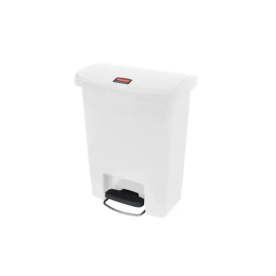 Contentor 50L Resina Slim Jim Step-on Branco com Pedal