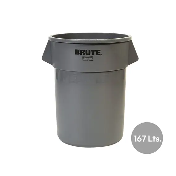 Contentor 167L Plástico Redondo Brute s/Tampa Cinza