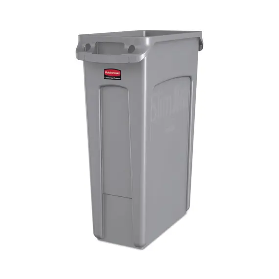 Contentor 87L Plástico Slim Jim s/Tampa c/Canais Vent Cinza