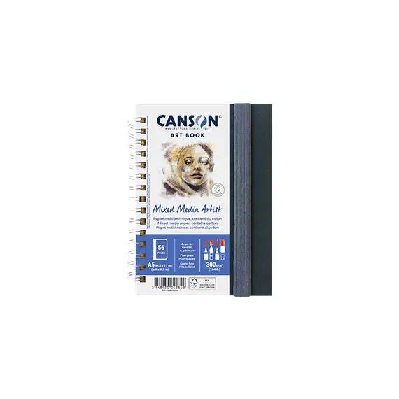 Caderno Canson Artbook Mixed Media Artist A5 300g 56Fls