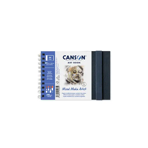 Caderno Canson Artbook Mixed Media Artist A5 300gr 56Fls