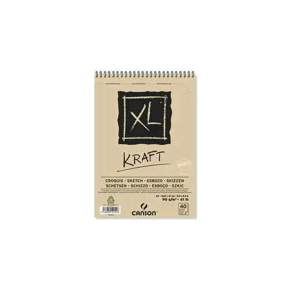 Bloco Espiralado Canson XL Kraft A5 90g 40Fls