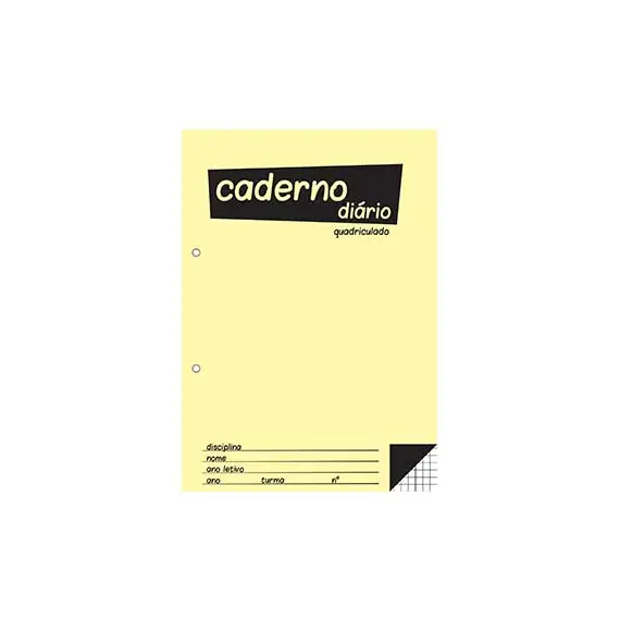 Caderno Diário B5 25x17,6cm Quadriculado 60g 40Fls 1un