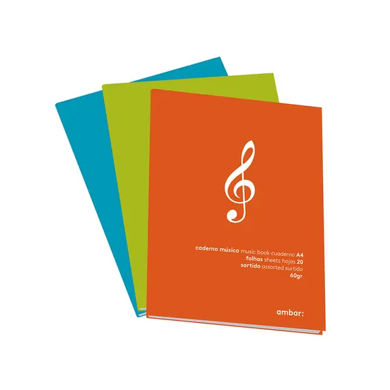 Caderno de Música A4 Ambar Sortido 20Fls