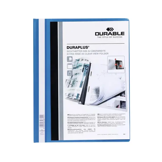 Classificador Capa Transparente Azul A4+ Durable Duraplus