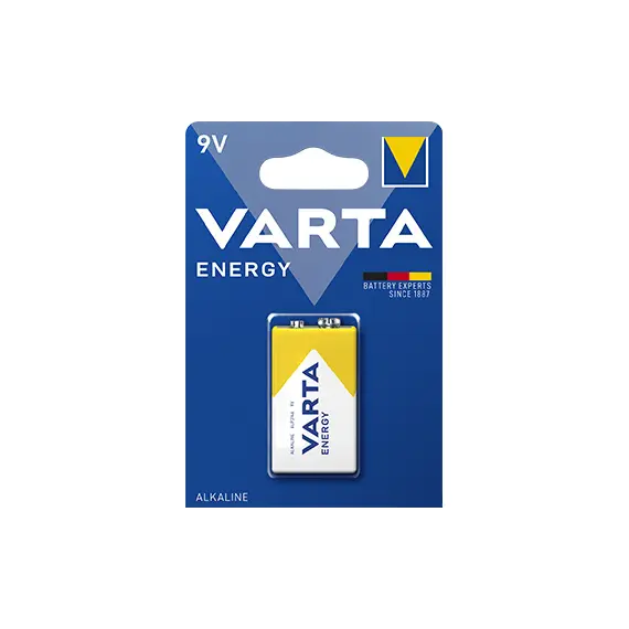 Pilhas 6LR61 Alcalinas 9V 530mAh Varta Energy 1un