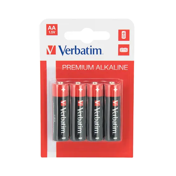Pilhas AA LR6 Alcalinas 1.5V 2900mAh Verbatim 49921 4un