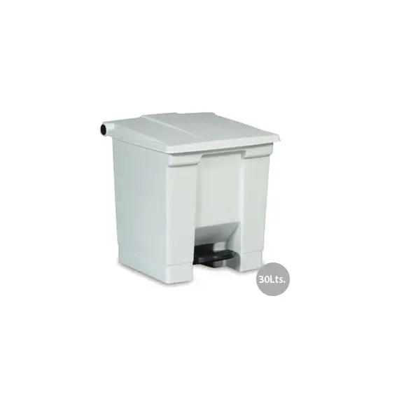 Contentor 30L Plástico Branco com Pedal