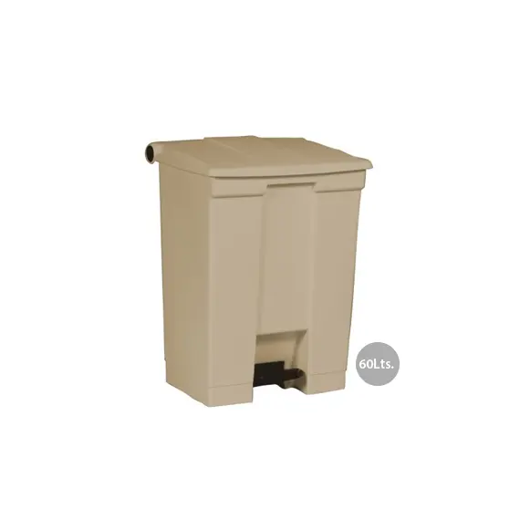 Contentor 60L Plástico Bege com Pedal