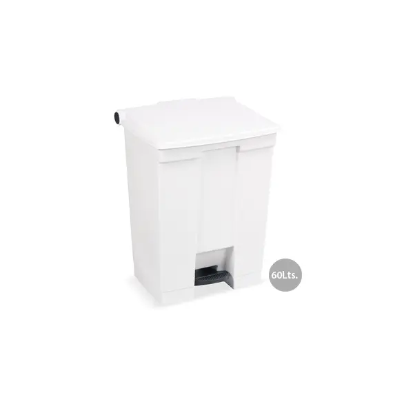 Contentor 60L Plástico Branco com Pedal