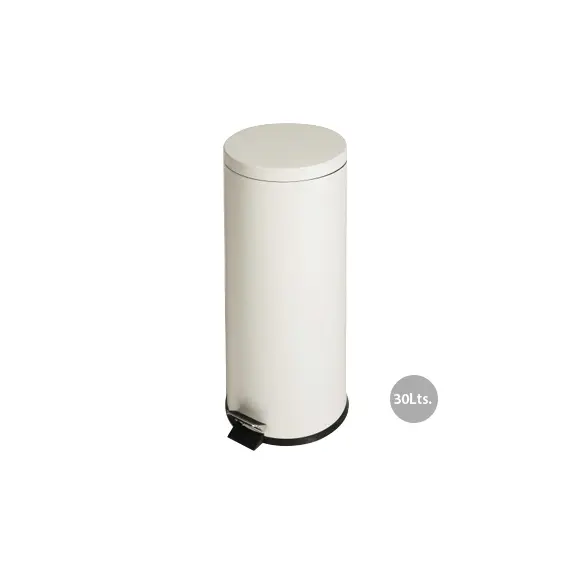 Contentor 30L Inox Revestido Branco com Pedal