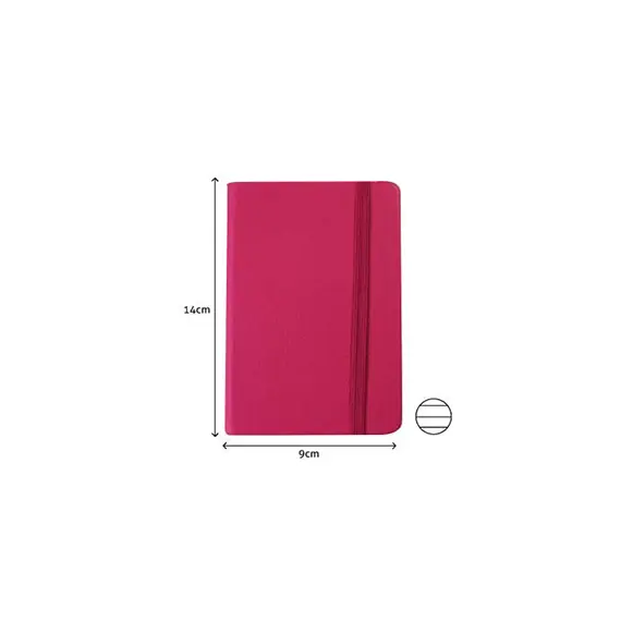 Bloco de Notas Pautado 14x9cm Semi Pele Rosa - Marca 425 | Loja BluePixel