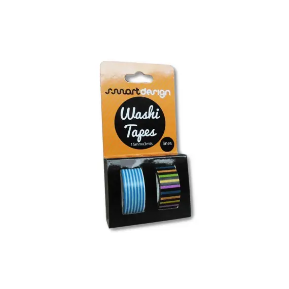 Fita Adesiva Decorativa Washi Tape Linhas 2un - Marca 425 | Loja BluePixel