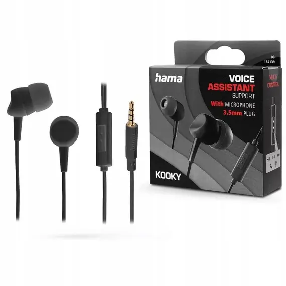 HAMA KOOKY EARPHONES, BLACK - 00184139