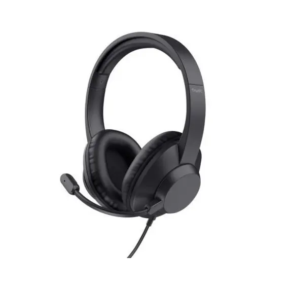 TRUST Ayda Max USB Stereo 40mm Headset with ENC Microphone 3.5mm Jack Black