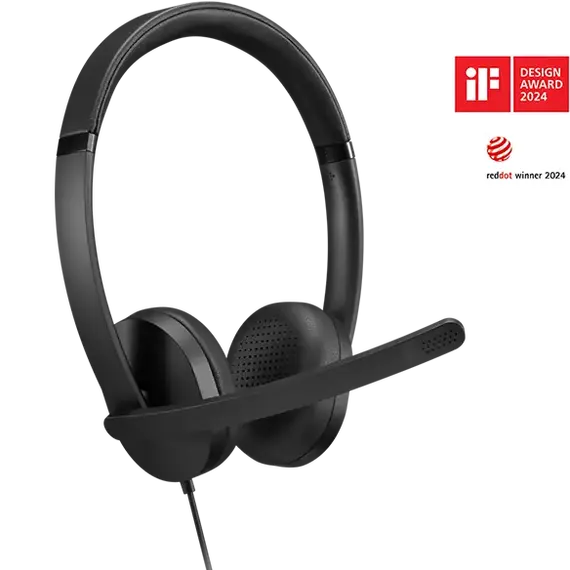 LENOVO Headset on-ear wired USB-A black