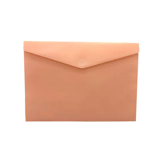 Bolsa 355x240mm A4 Envelope Fecho Velcro Salmão Mate Pastel