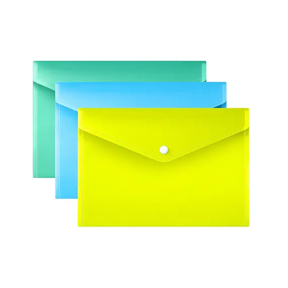 Bolsa 400x305mm A4 Envelope Fecho Botão Plástico Sortido 3un