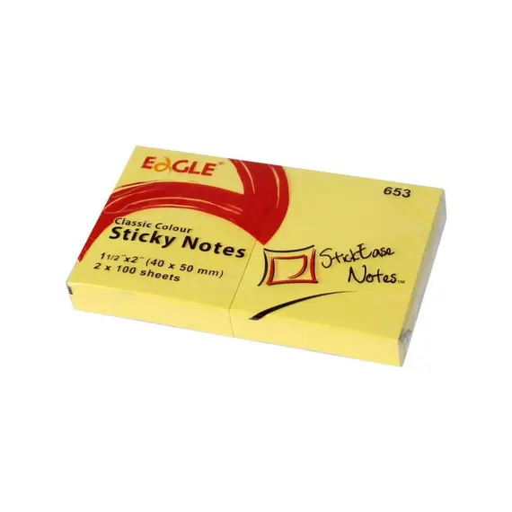 Bloco Notas Aderentes 040x050mm Eagle Amarelo 100 Folhas 1un