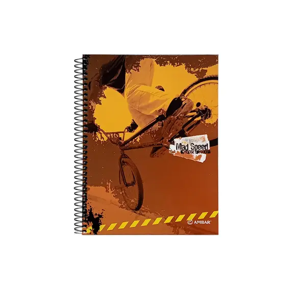 Caderno Espiral A5 Quadriculado Ambar Mad Speed 120Fls