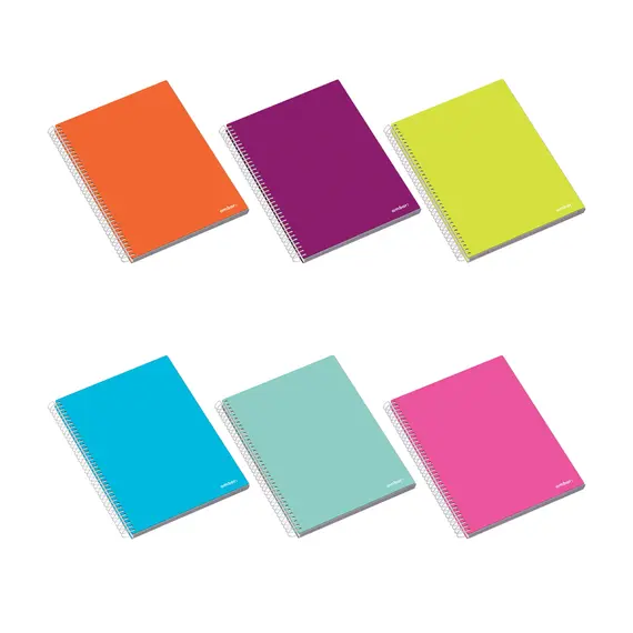 Caderno Espiral A5 Pautado 90g Ambar School Sortido 80Fls