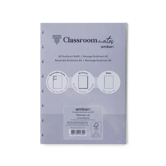 Recarga Caderno EcoSmart Ambar A5 Liso 50Fls
