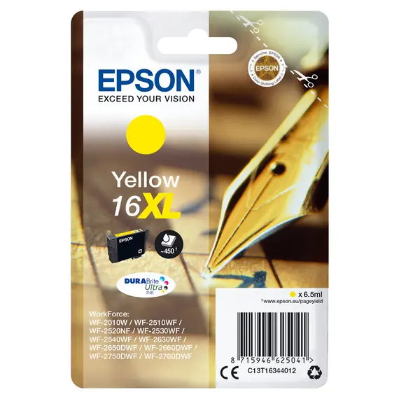 Cartucho de tinta amarelo Epson 16XL 6,5ml alta capacidade - 450 páginas | bluepixel.pt